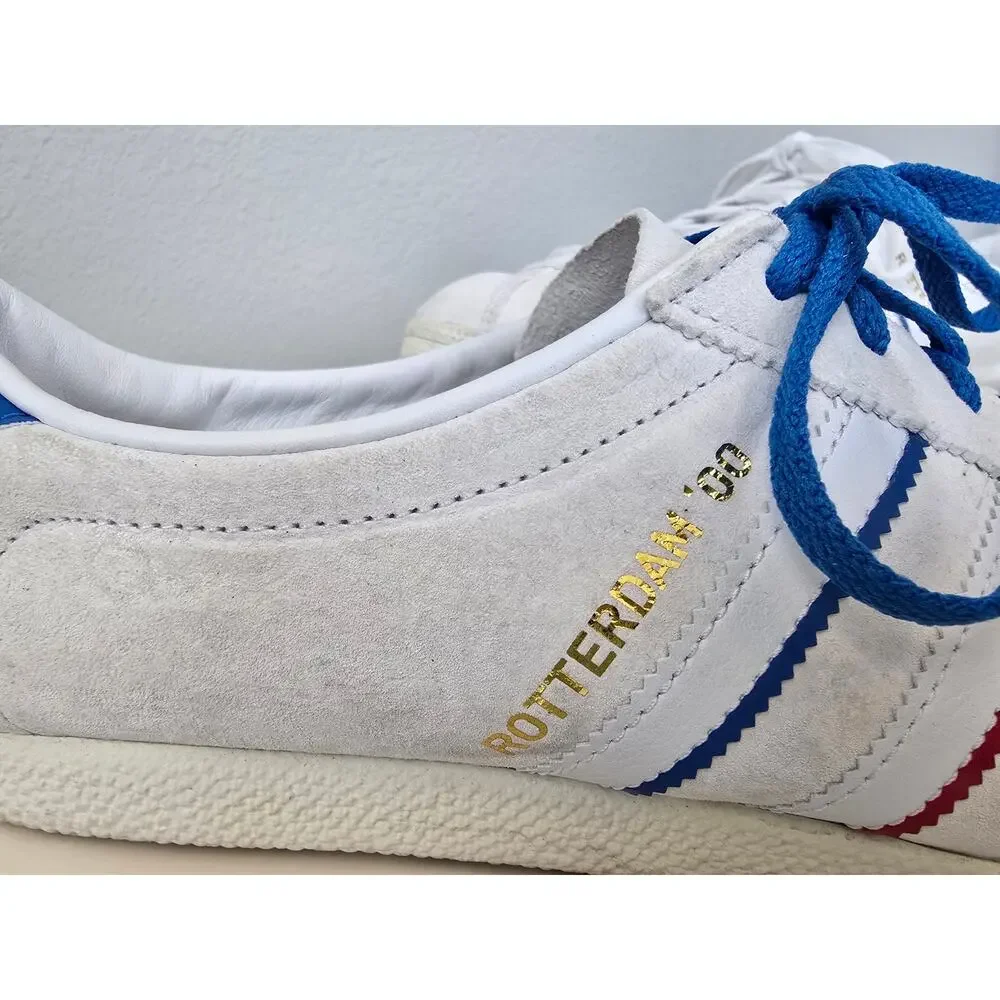 Adidas Rotterdam 00 IH4776 White Blue Red Suede Shoes Men 9.5 Retro European